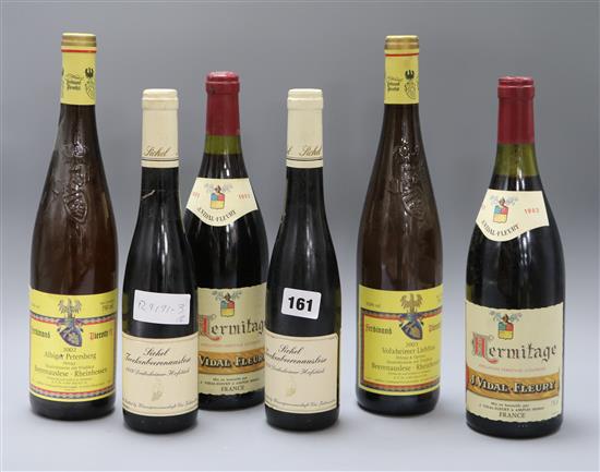Two Hermitage 1983 and four sweet wines